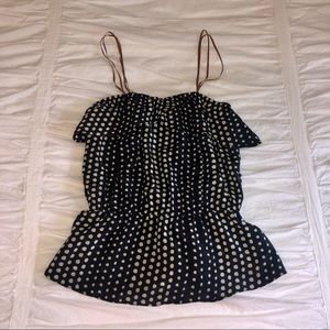 Spaghetti Strap Polka Dot Tank Top/Blouse
